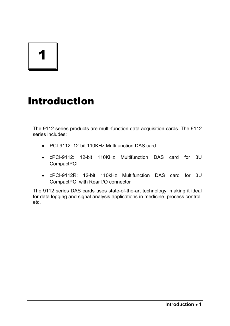 Introduction | ADLINK PCM-9112+ User Manual | Page 9 / 94