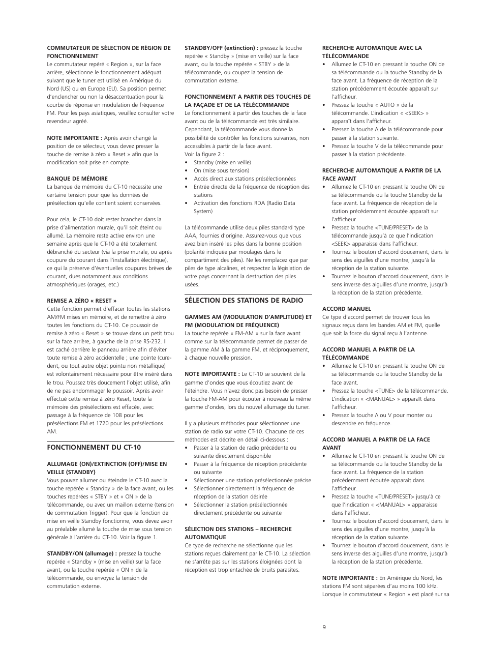 Classe Audio CT-10 User Manual | Page 11 / 39