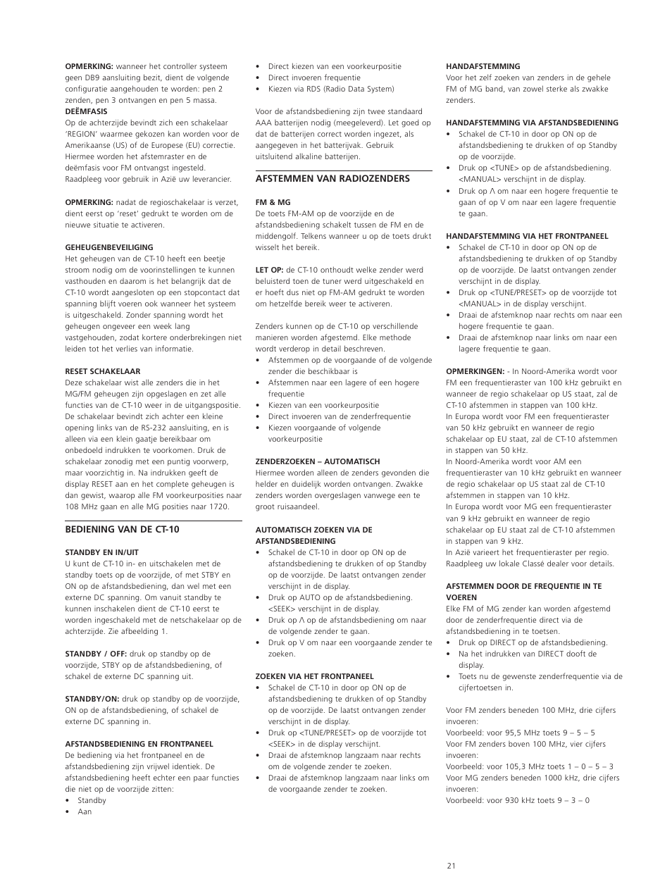 Classe Audio CT-10 User Manual | Page 23 / 39