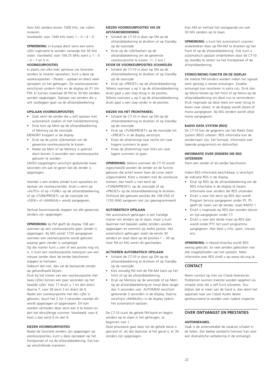 Classe Audio CT-10 User Manual | Page 24 / 39