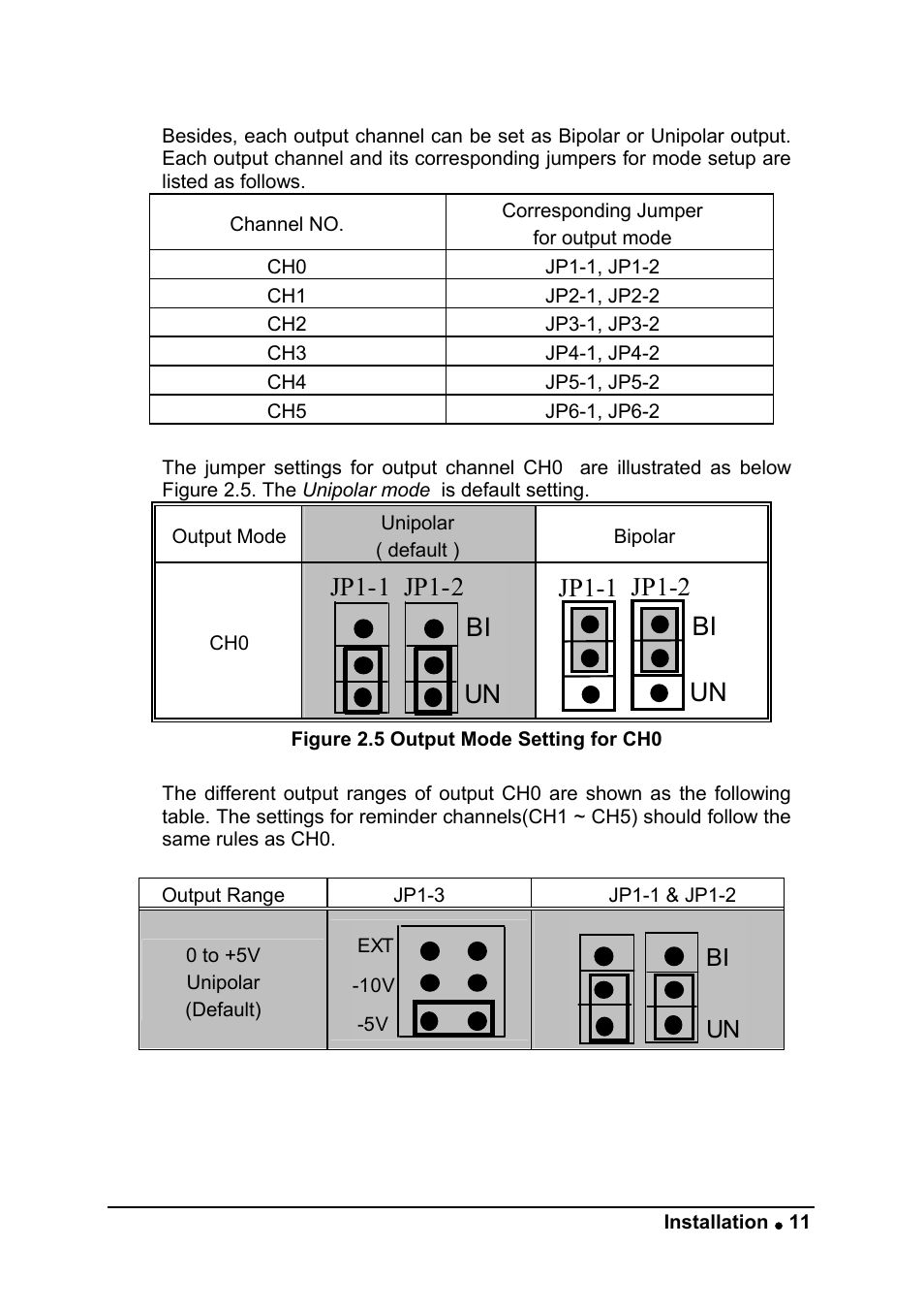 Un bi jp1-1 jp1-2, Un bi | ADLINK ACL-6126 User Manual | Page 17 / 28
