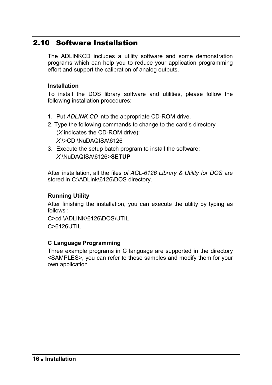 10 software installation | ADLINK ACL-6126 User Manual | Page 22 / 28