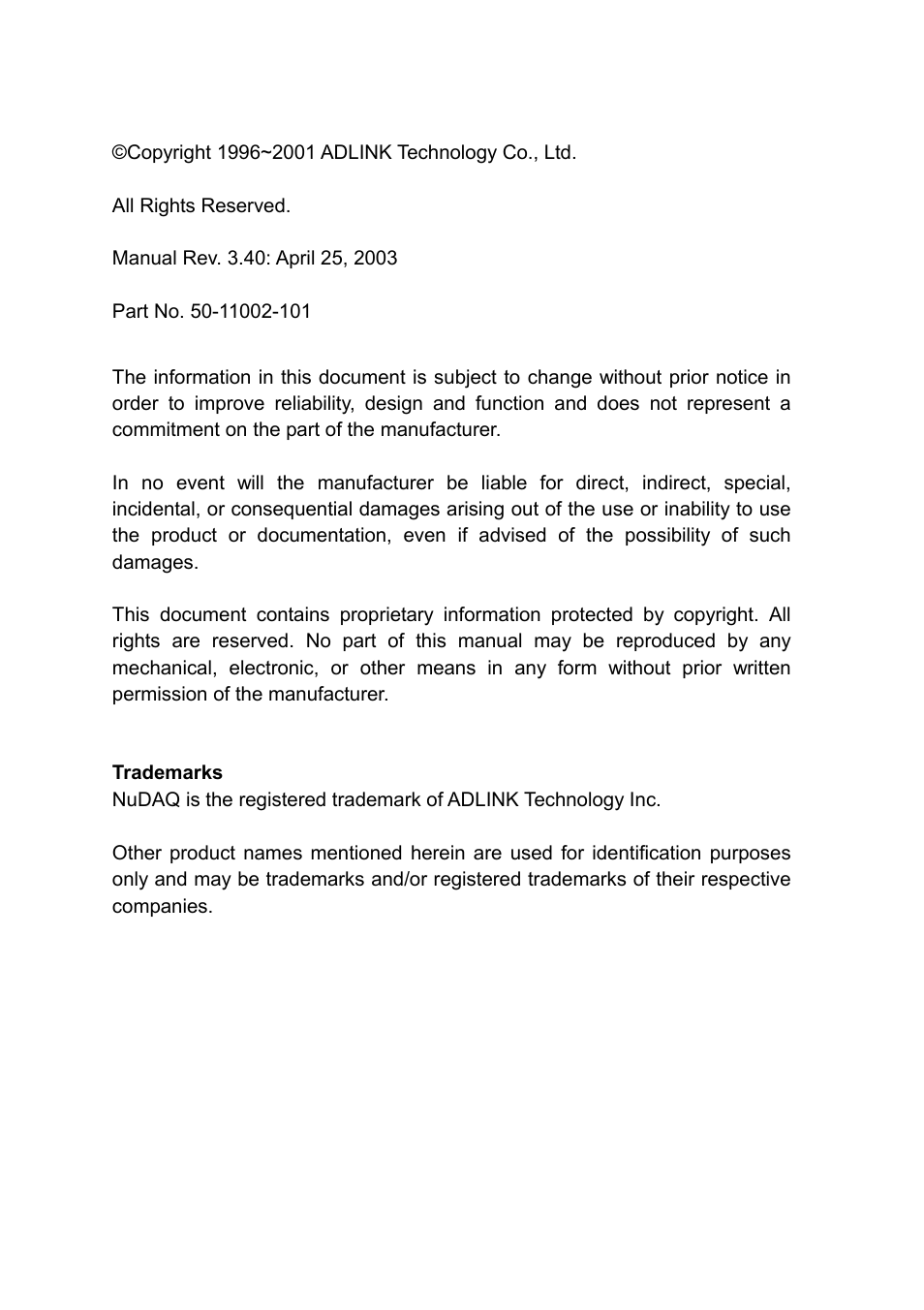 ADLINK ACL-6126 User Manual | Page 3 / 28