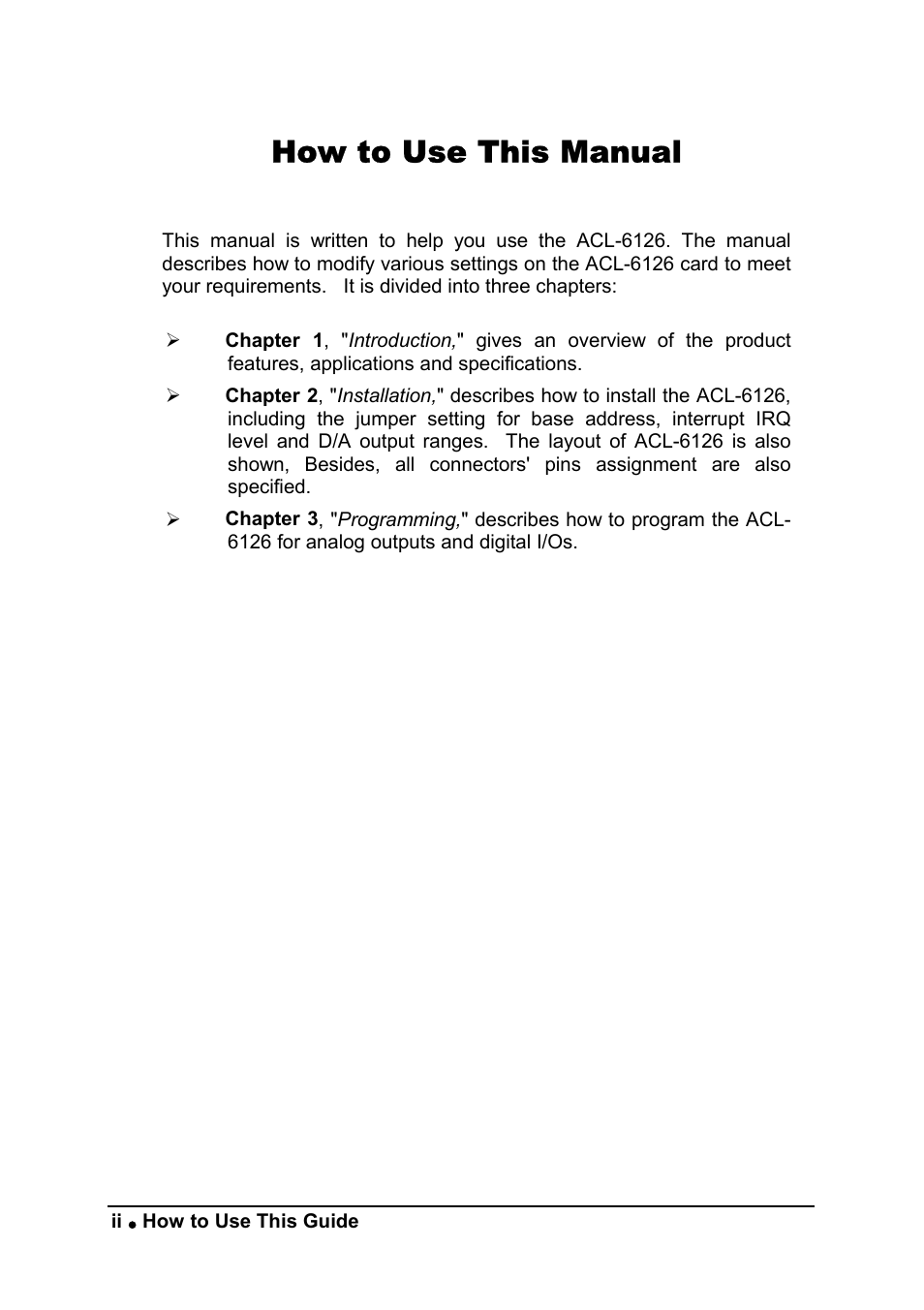 How to use this manual | ADLINK ACL-6126 User Manual | Page 6 / 28
