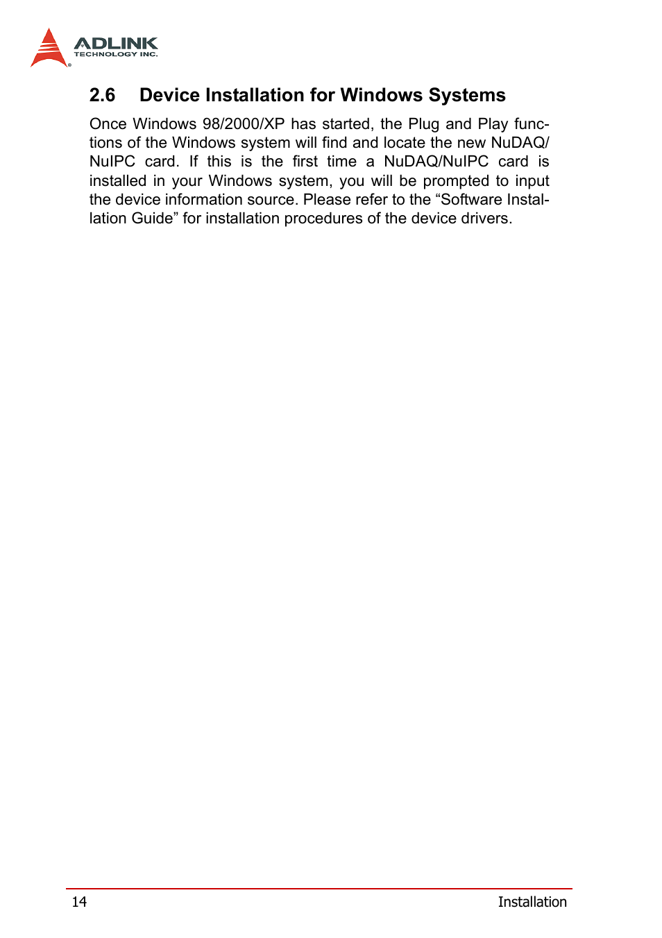 6 device installation for windows systems, Device installation for windows systems | ADLINK PCM-6308V+ User Manual | Page 24 / 52