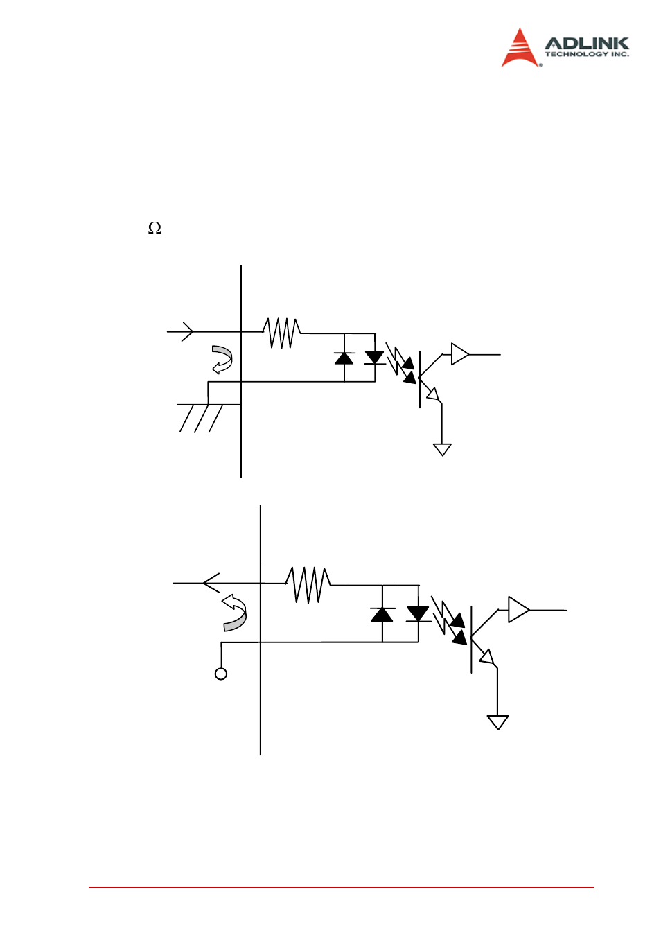 4 operation theory, 1 isolated digital input circuits, Isolated digital input circuits | Figure 4-1: input circuits of 7230 and 7233 series, 4operation theory | ADLINK LPCI-7230 User Manual | Page 49 / 56