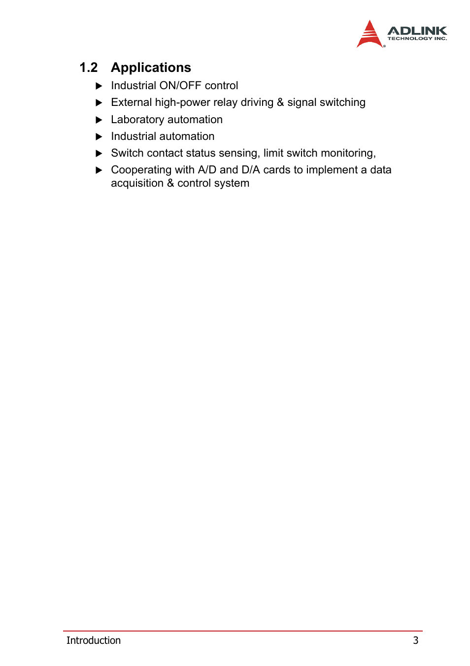2 applications, Applications | ADLINK PCI-7260 User Manual | Page 13 / 66