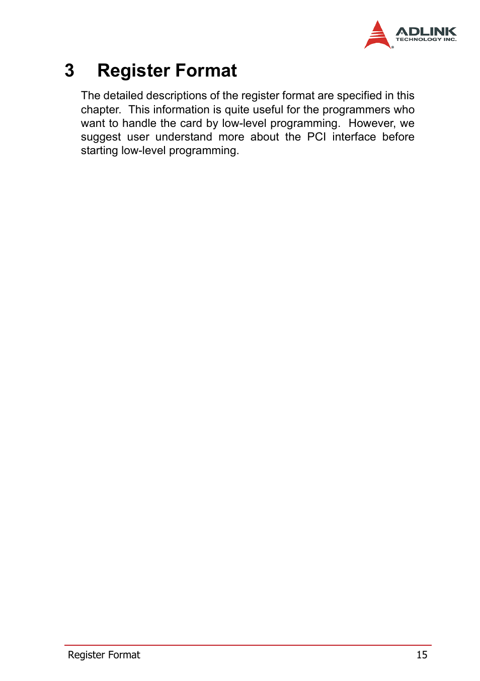3 register format, 3register format | ADLINK PCI-7260 User Manual | Page 25 / 66