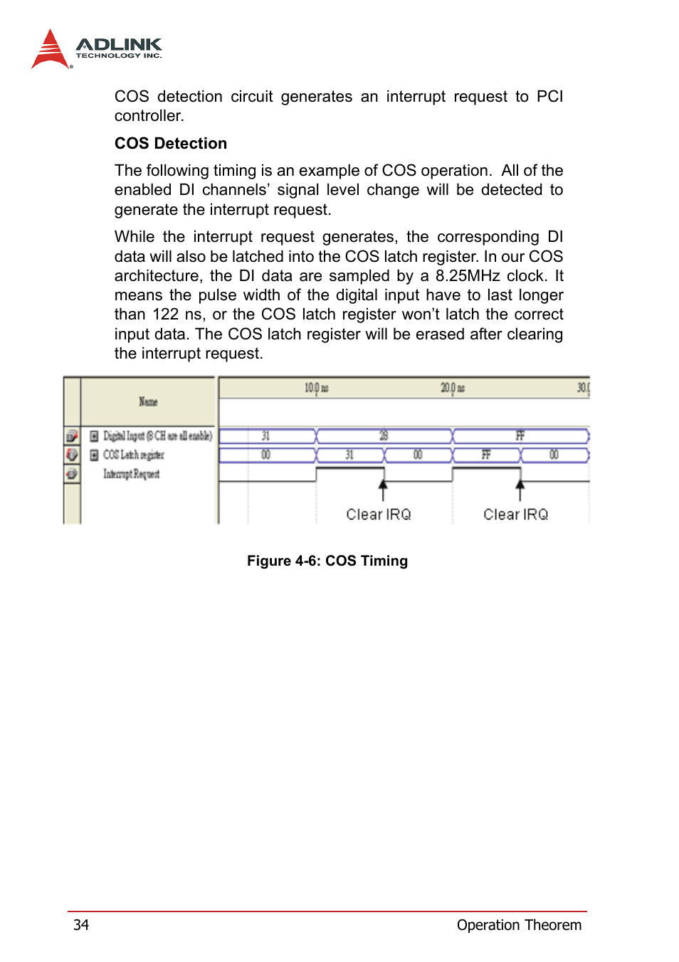 Figure 4-6: cos timing | ADLINK PCI-7260 User Manual | Page 44 / 66