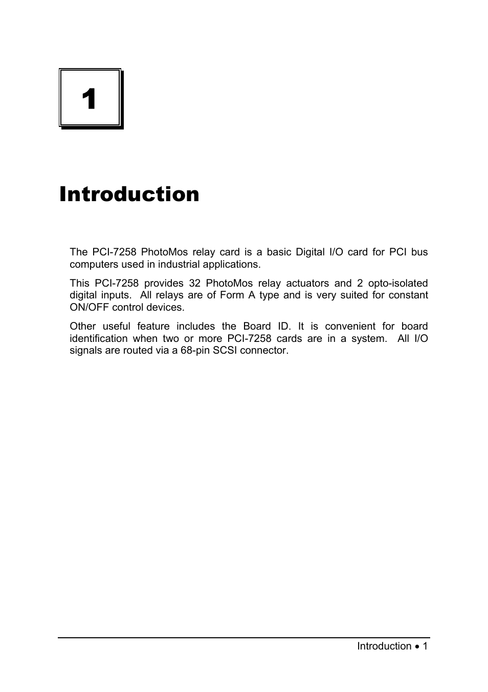 Introduction | ADLINK PCI-7258 User Manual | Page 9 / 38
