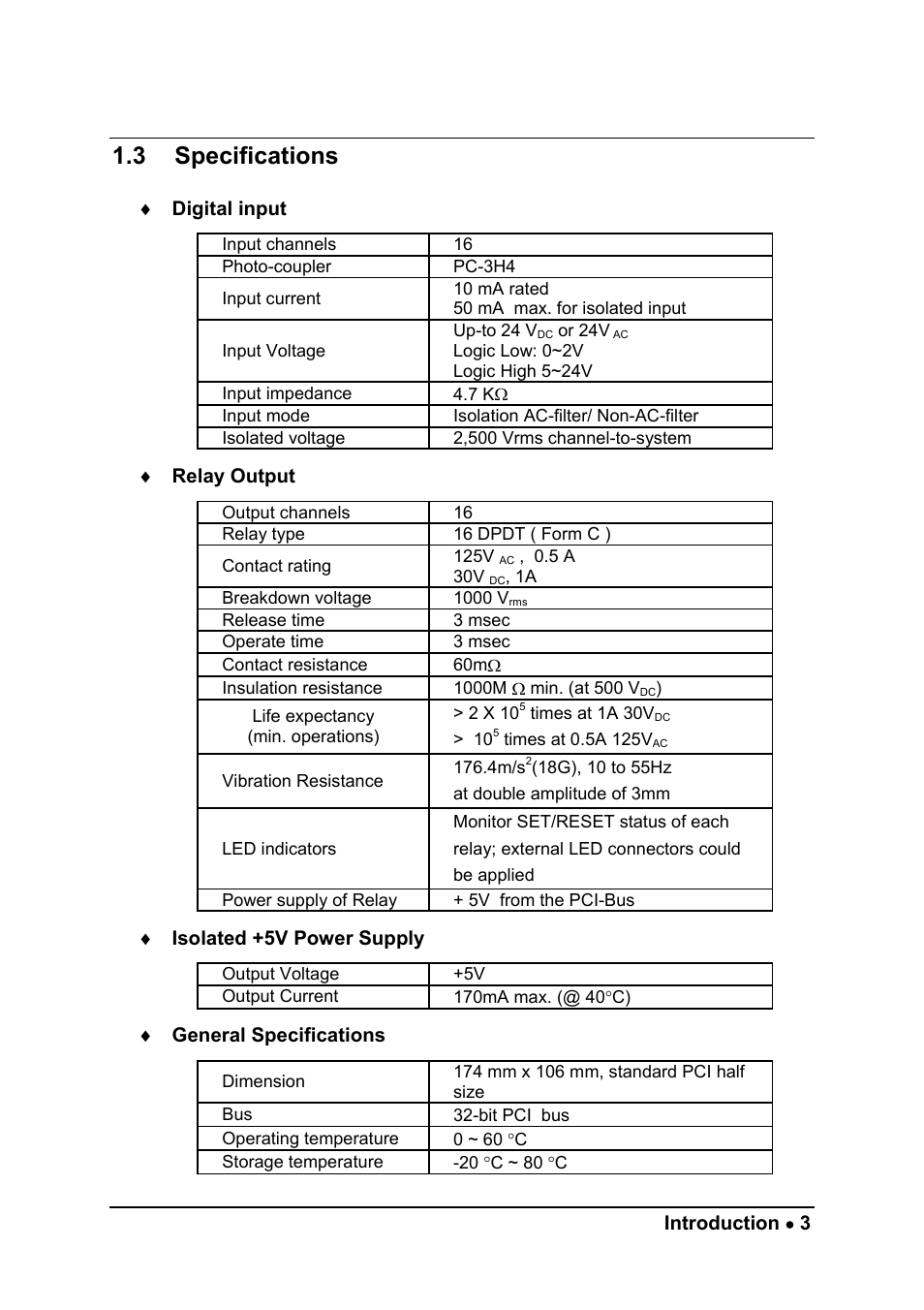 3 specifications | ADLINK PCI-7256 User Manual | Page 11 / 48