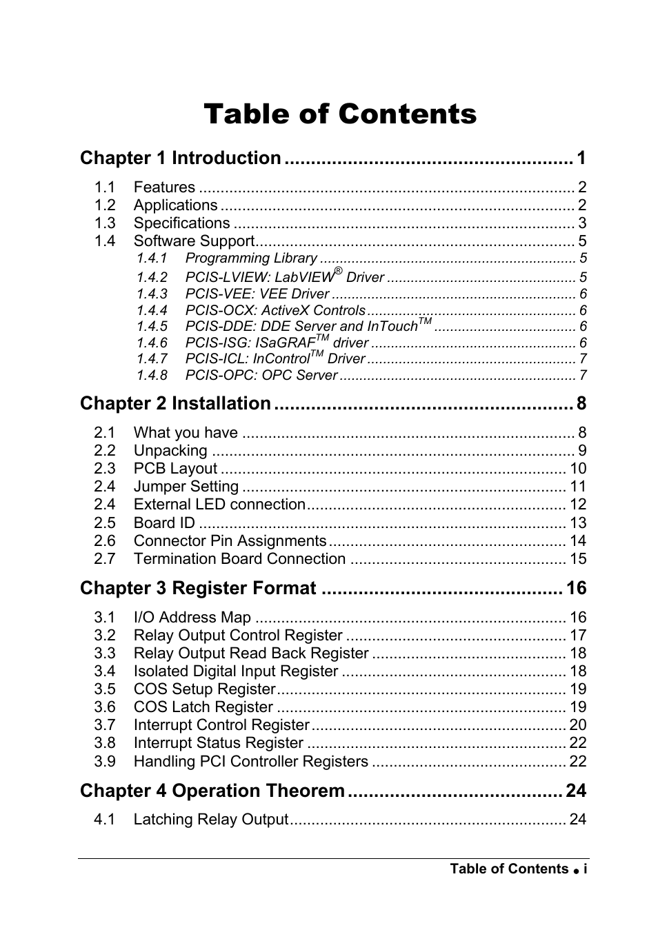 ADLINK PCI-7256 User Manual | Page 5 / 48