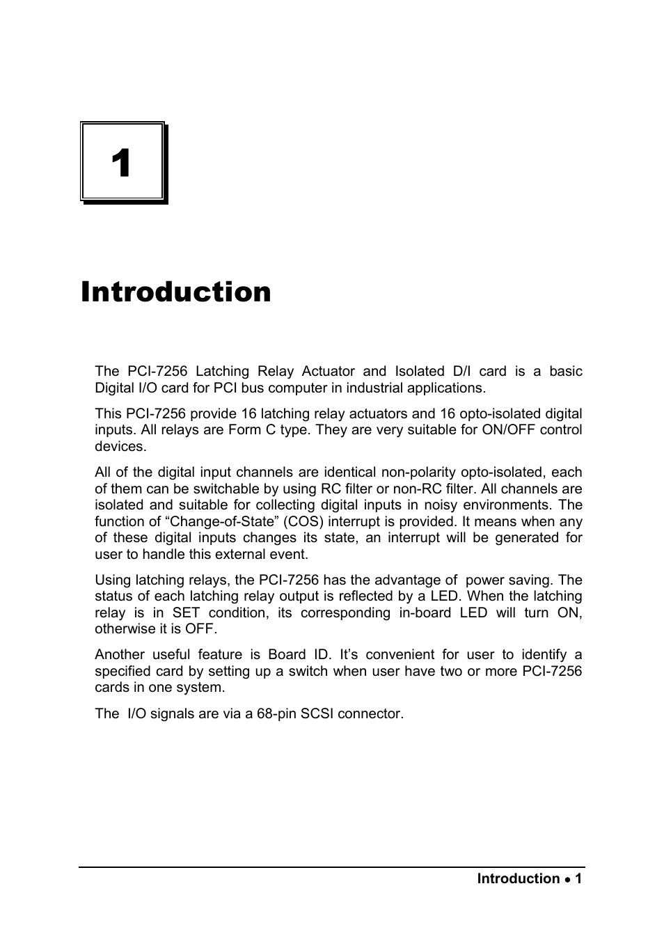 Introduction | ADLINK PCI-7256 User Manual | Page 9 / 48
