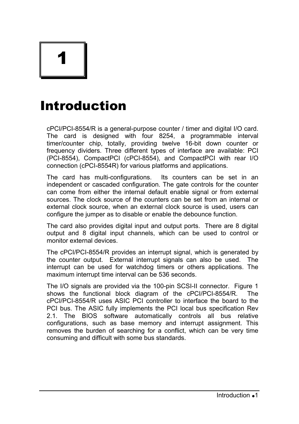 Introduction | ADLINK PCI-8554 User Manual | Page 11 / 67