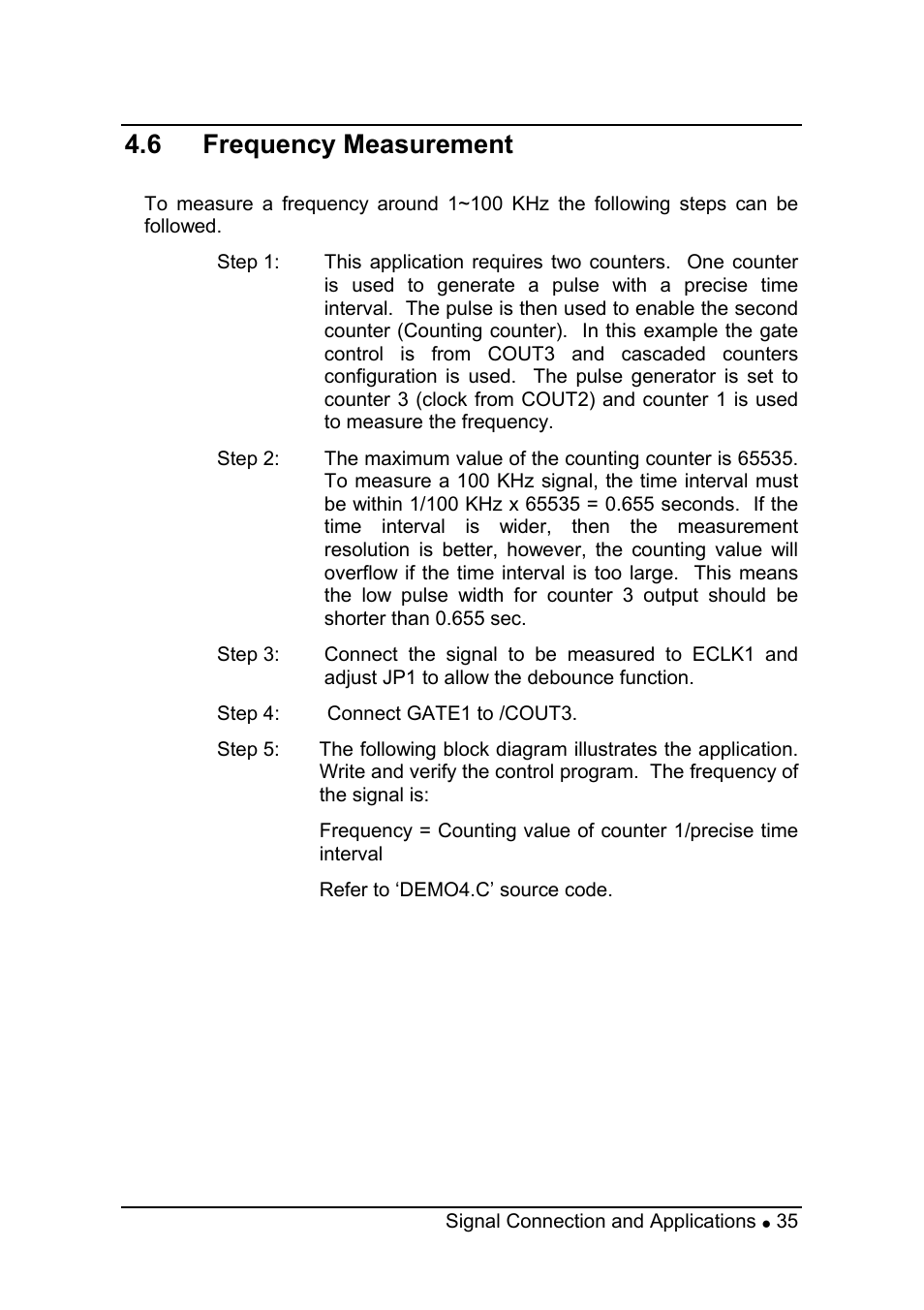 6 frequency measurement | ADLINK PCI-8554 User Manual | Page 45 / 67