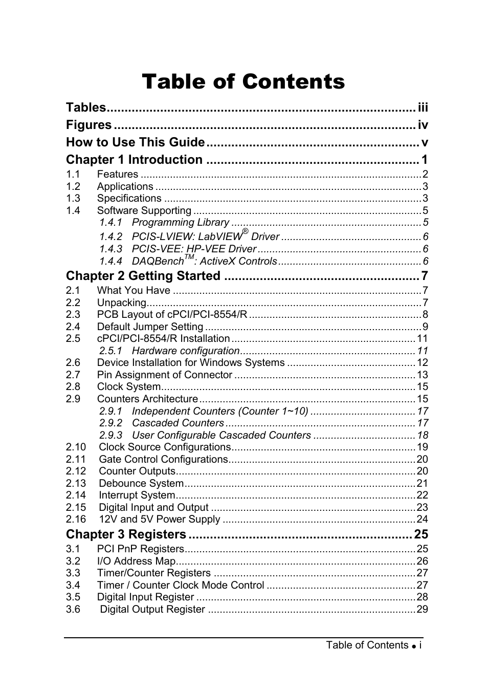 ADLINK PCI-8554 User Manual | Page 5 / 67