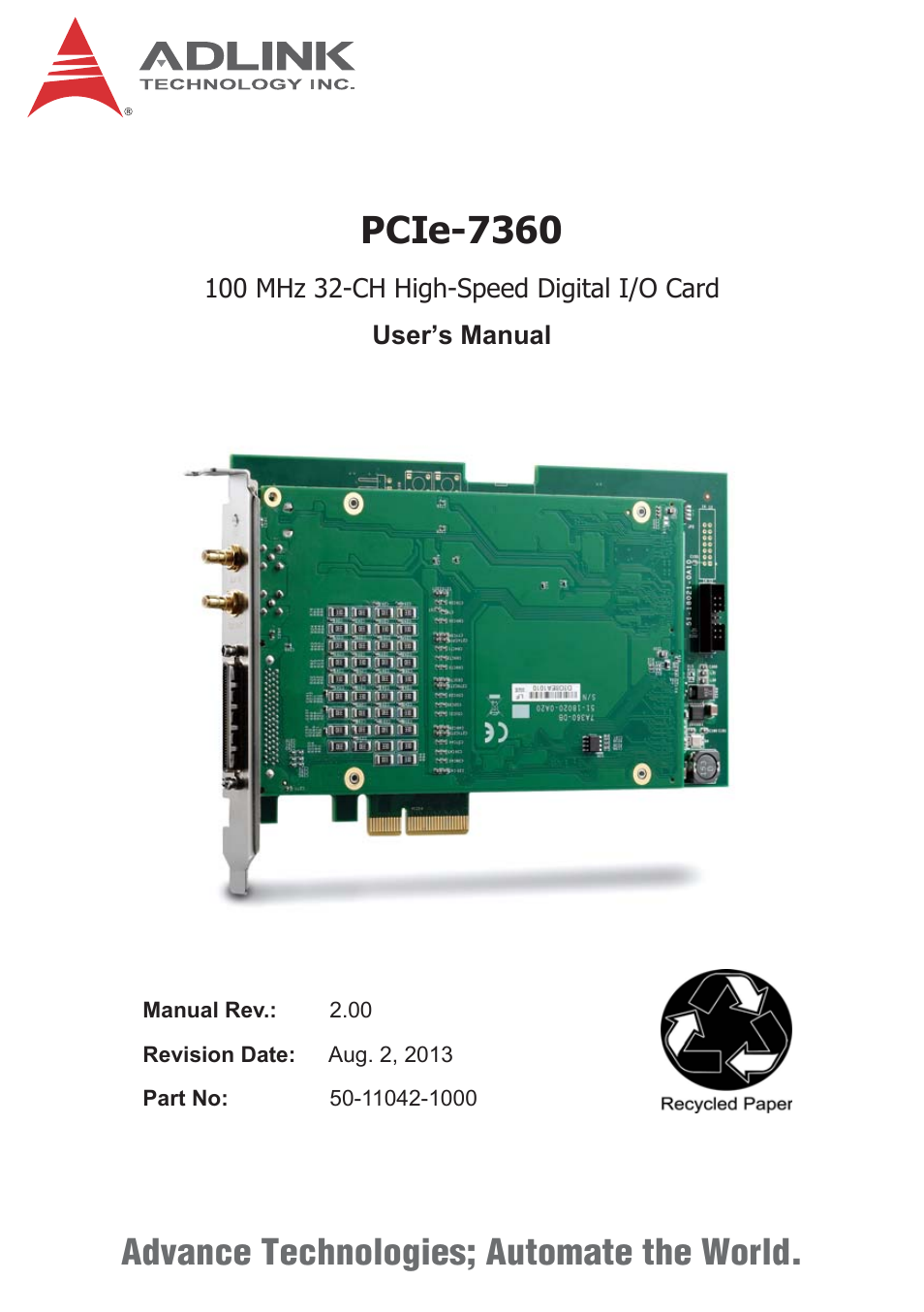 ADLINK PCIe-7360 User Manual | 94 pages