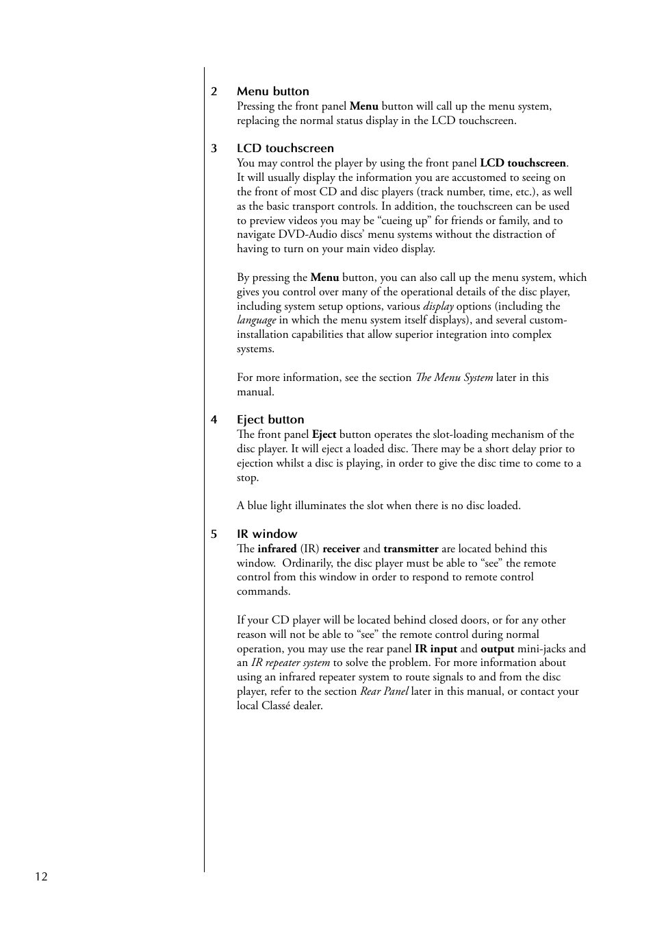Classe Audio CDP-102 User Manual | Page 12 / 48