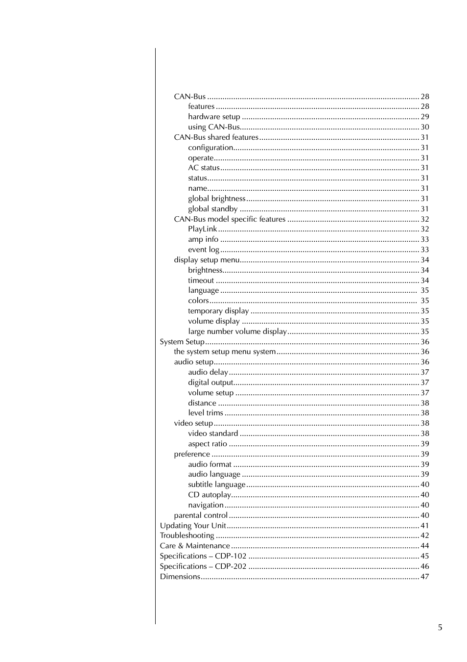 Classe Audio CDP-102 User Manual | Page 5 / 48