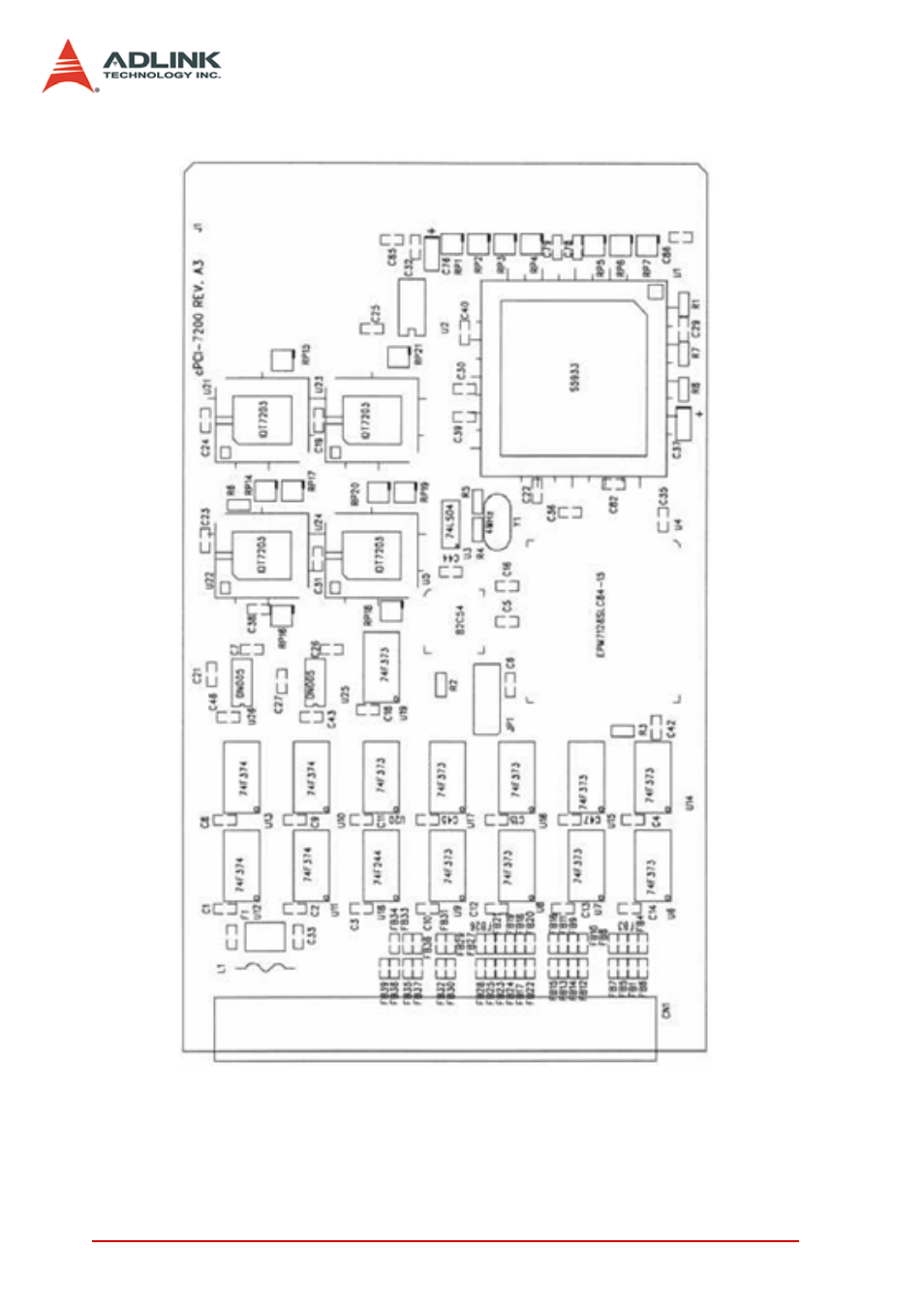 Figure 2-2: cpci-7200 layout diagram | ADLINK PCIe-7200 User Manual | Page 23 / 51
