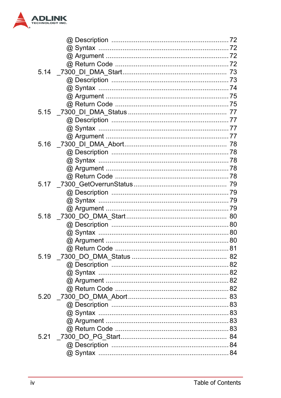 ADLINK PCI-7300A User Manual | Page 8 / 112