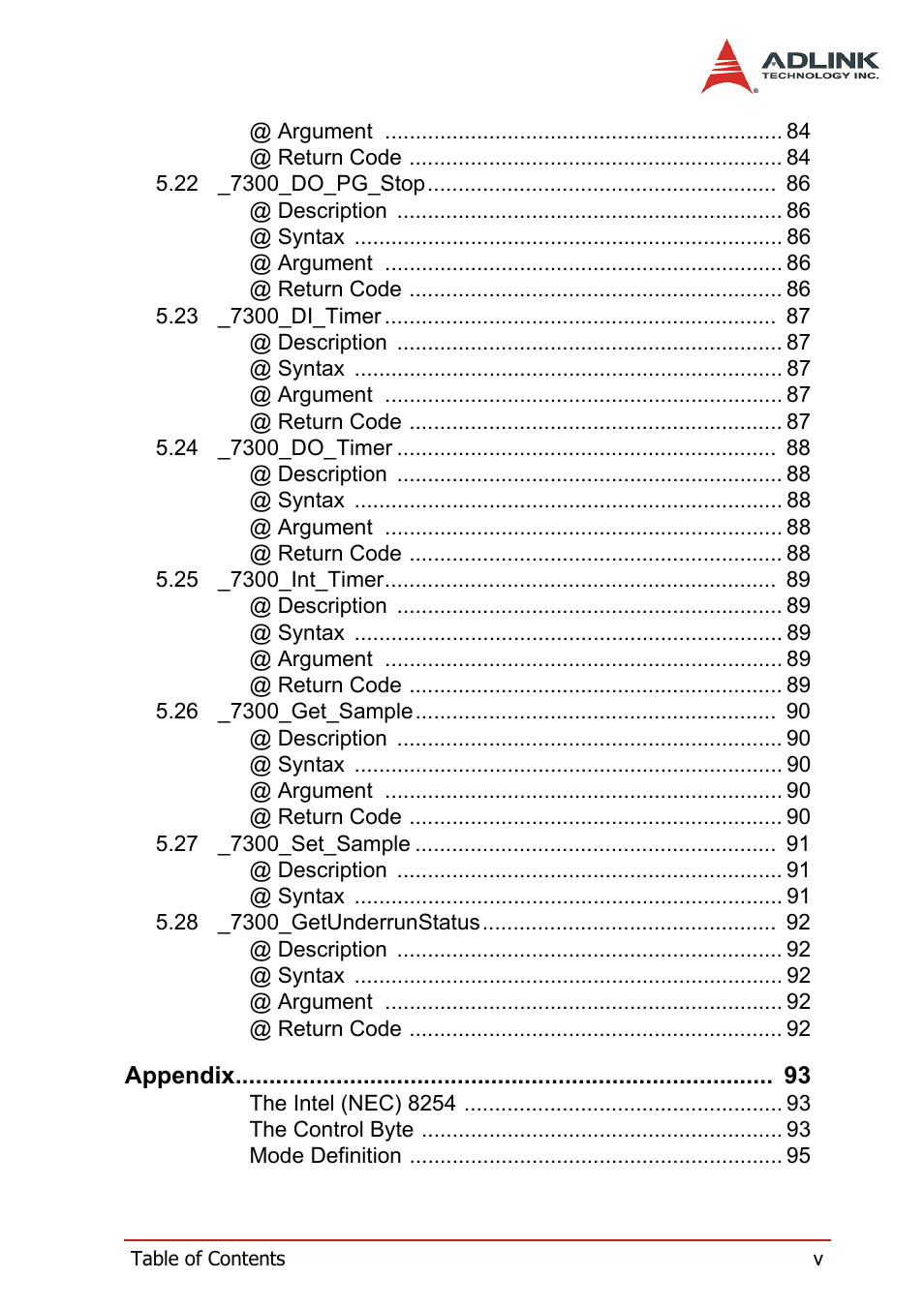 ADLINK PCI-7300A User Manual | Page 9 / 112