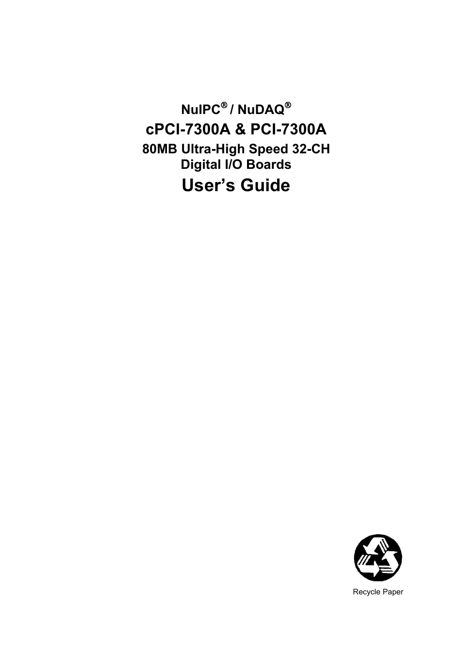 ADLINK cPCI-7300 User Manual | 82 pages