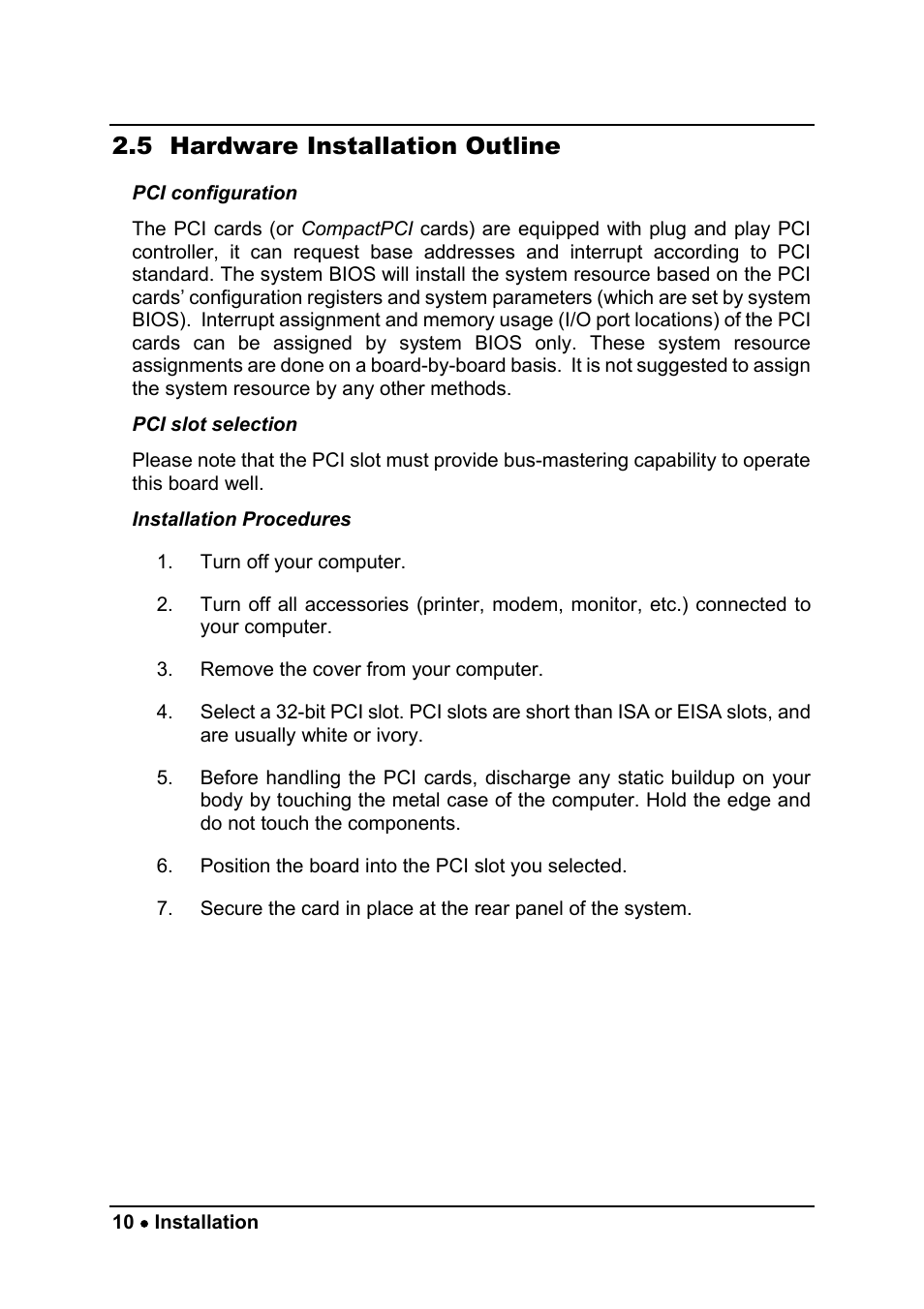 5 hardware installation outline | ADLINK cPCI-7300 User Manual | Page 18 / 82