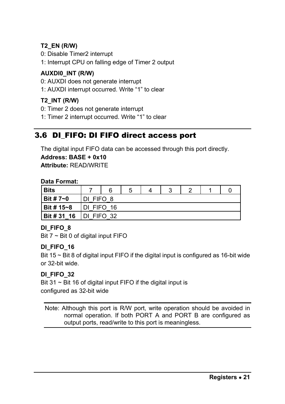 6 di_fifo: di fifo direct access port | ADLINK cPCI-7300 User Manual | Page 29 / 82