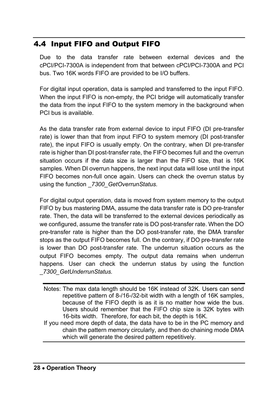4 input fifo and output fifo | ADLINK cPCI-7300 User Manual | Page 36 / 82
