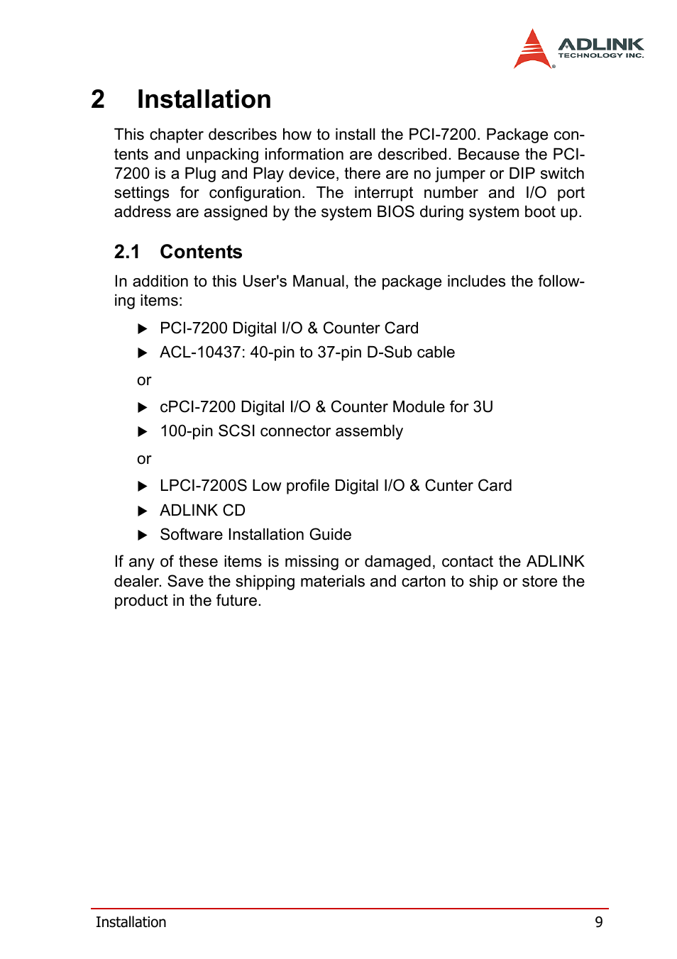 ADLINK cPCI-7200 User Manual | Page 21 / 96