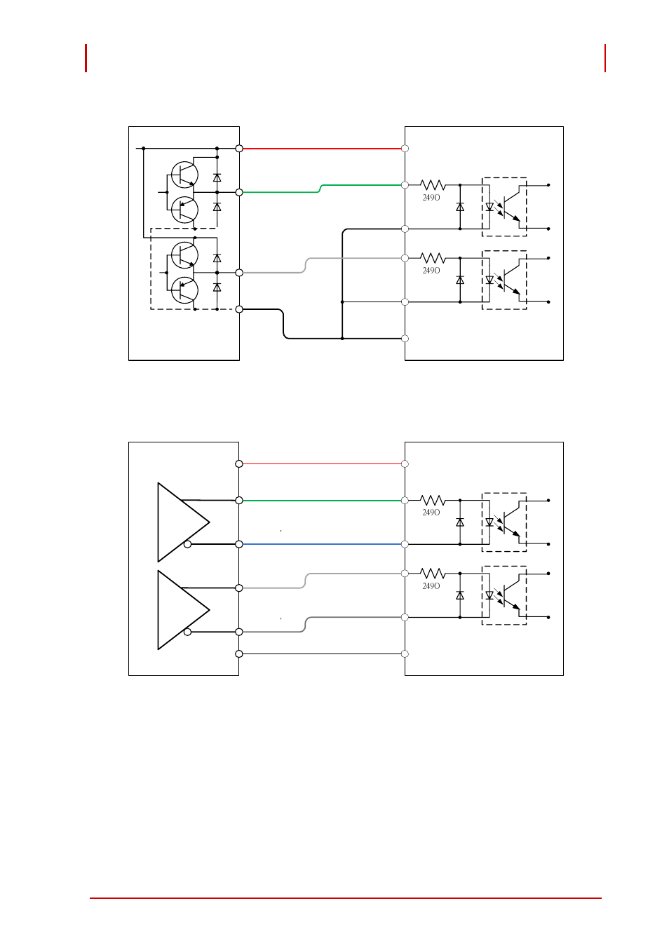 Figure 3-11: connecting to an external encoder, With push-pull source drivers, Figure 3-12: connecting to an external encoder | With differential line-drivers | ADLINK PCI-9524 User Manual | Page 57 / 92