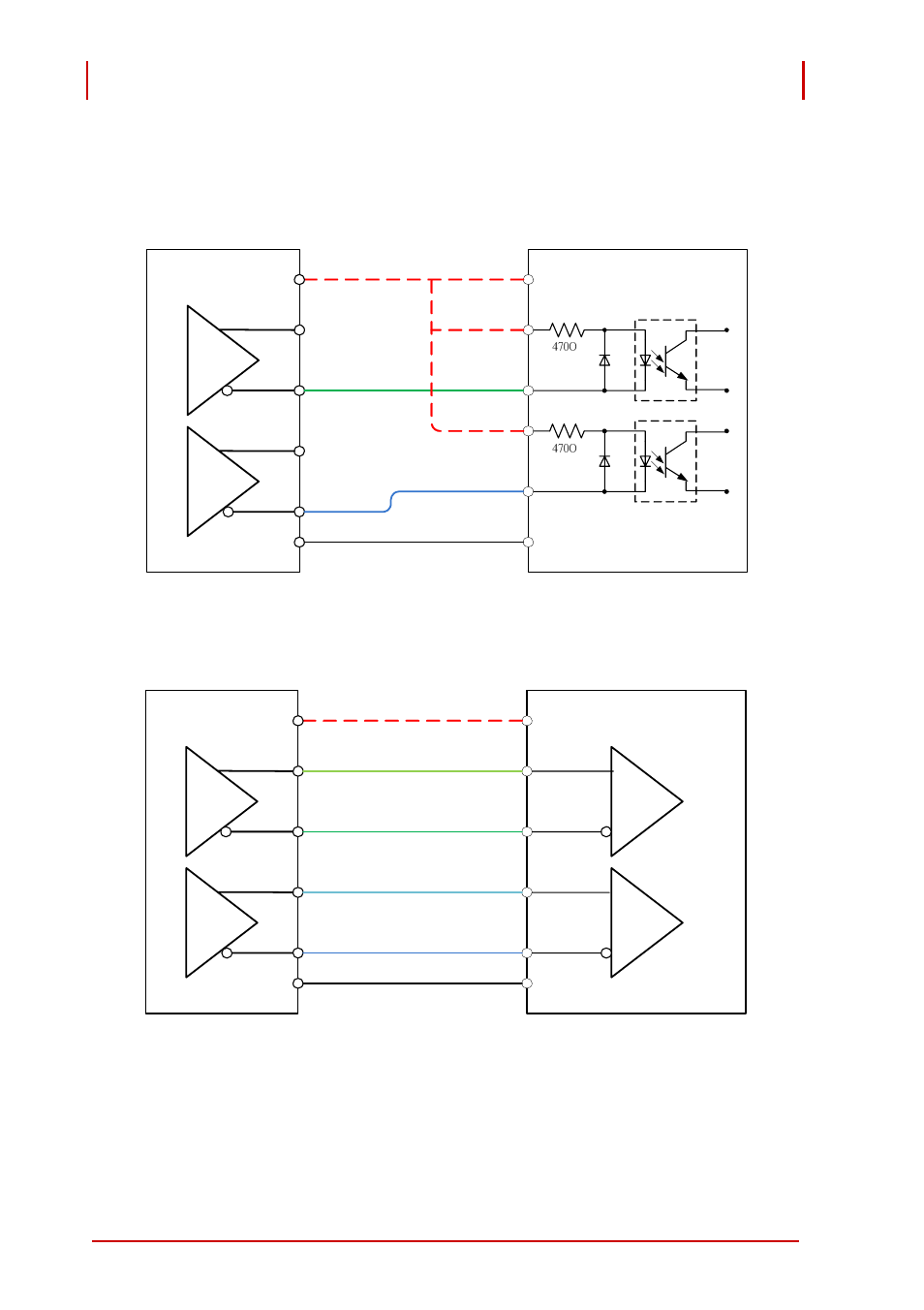 3 connecting to external servo amplifiers, With opto-coupler inputs, With differential line-receivers | ADLINK PCI-9524 User Manual | Page 58 / 92