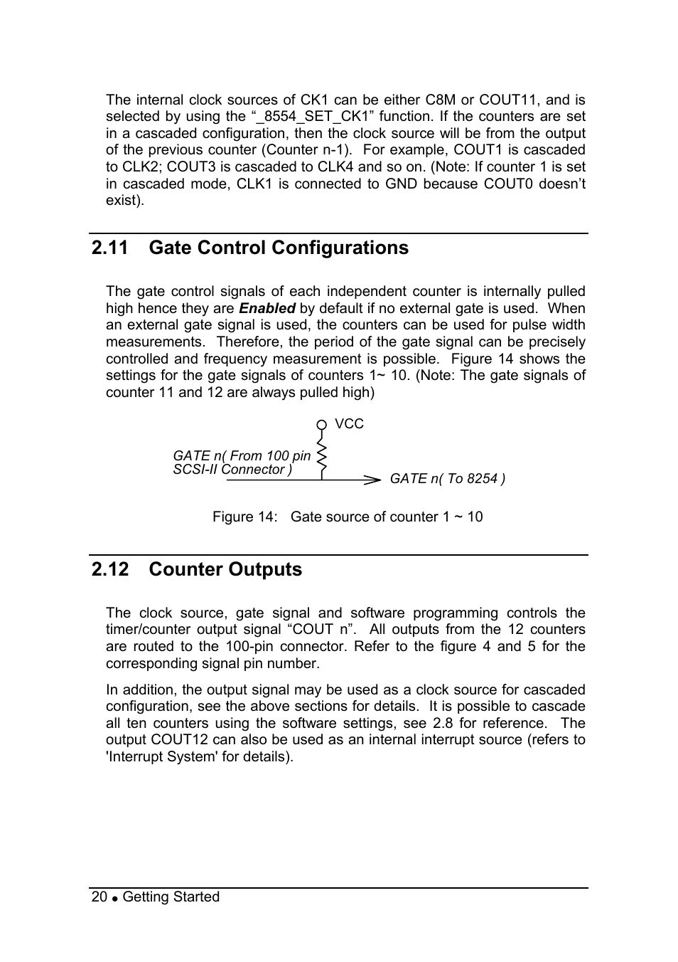 11 gate control configurations, 12 counter outputs | ADLINK cPCI-8554/R User Manual | Page 30 / 67