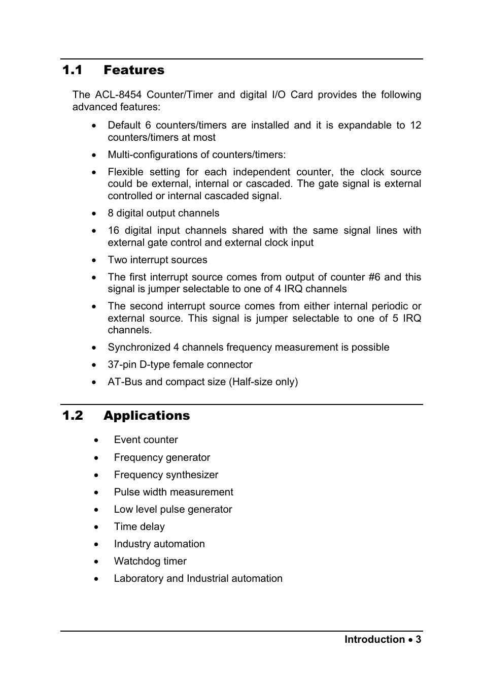 1 features, 2 applications | ADLINK ACL-8454/12 User Manual | Page 11 / 63