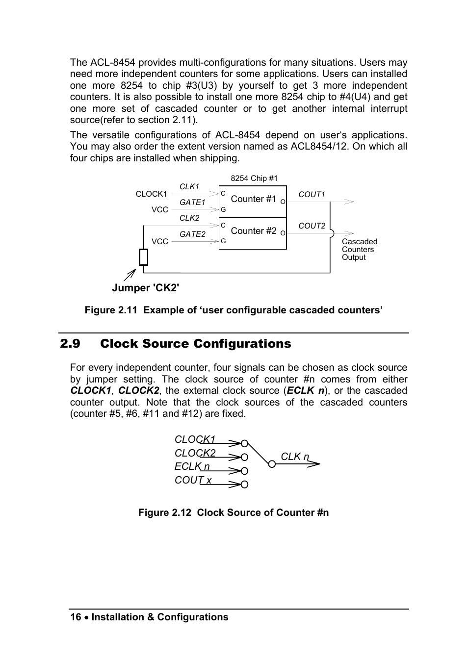 9 clock source configurations | ADLINK ACL-8454/12 User Manual | Page 24 / 63