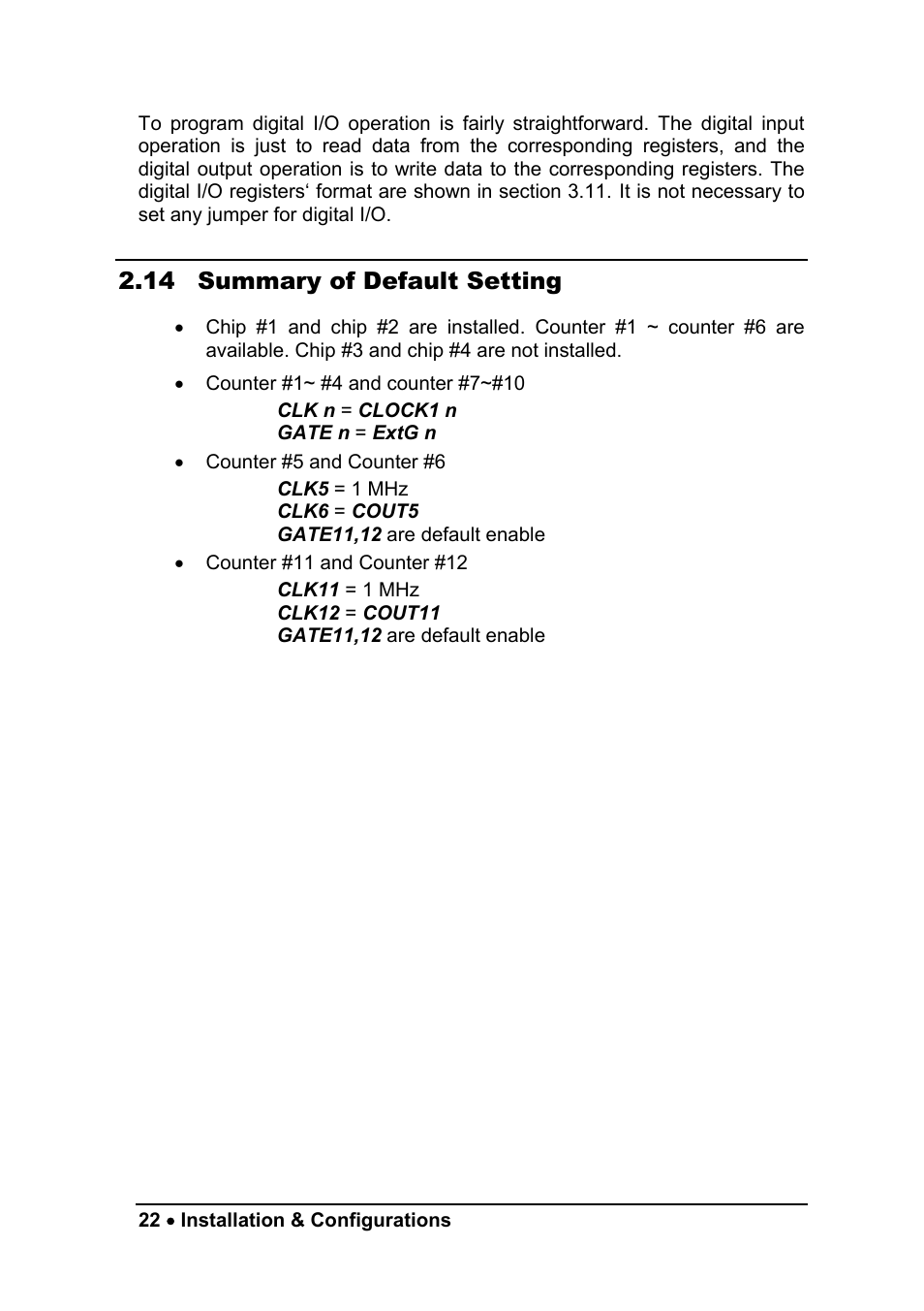 14 summary of default setting | ADLINK ACL-8454/12 User Manual | Page 30 / 63