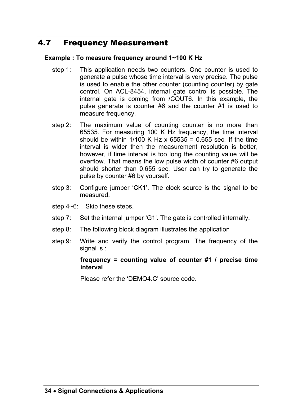 7 frequency measurement | ADLINK ACL-8454/12 User Manual | Page 42 / 63