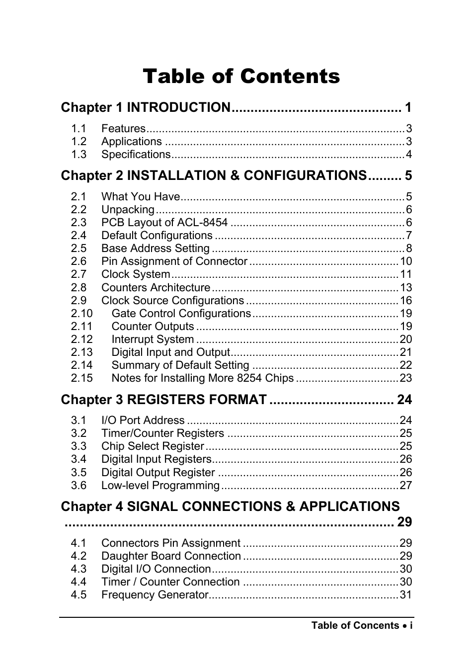 ADLINK ACL-8454/12 User Manual | Page 5 / 63