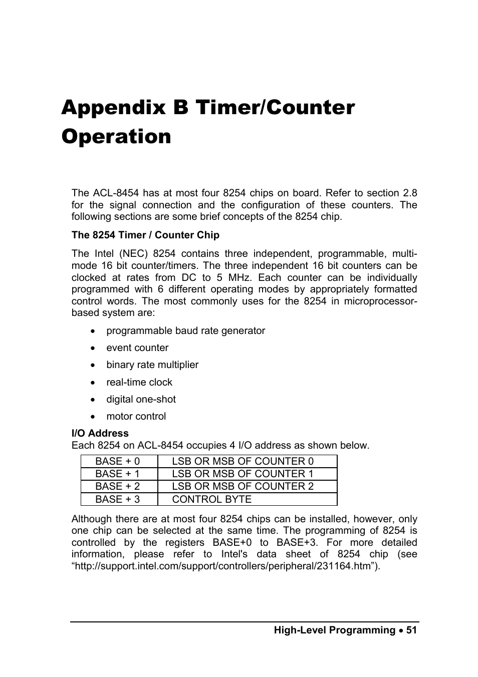 Appendix b timer/counter operation | ADLINK ACL-8454/12 User Manual | Page 59 / 63