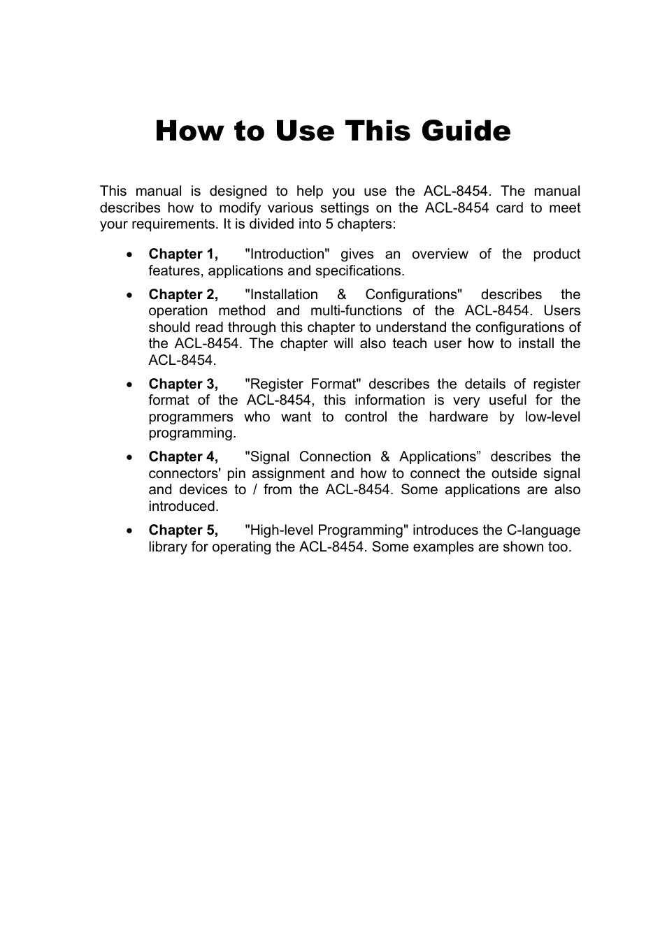How to use this guide | ADLINK ACL-8454/12 User Manual | Page 7 / 63