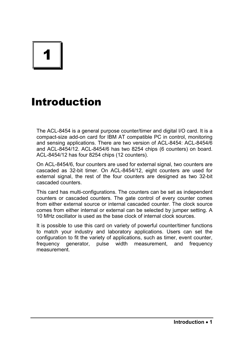 Introduction | ADLINK ACL-8454/12 User Manual | Page 9 / 63