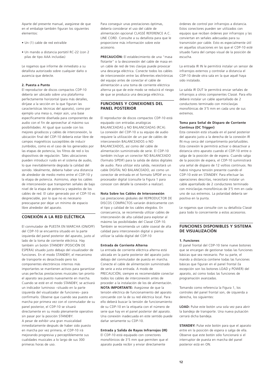 Classe Audio CDP-10 User Manual | Page 15 / 29
