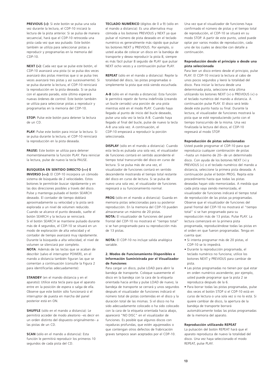 Classe Audio CDP-10 User Manual | Page 16 / 29