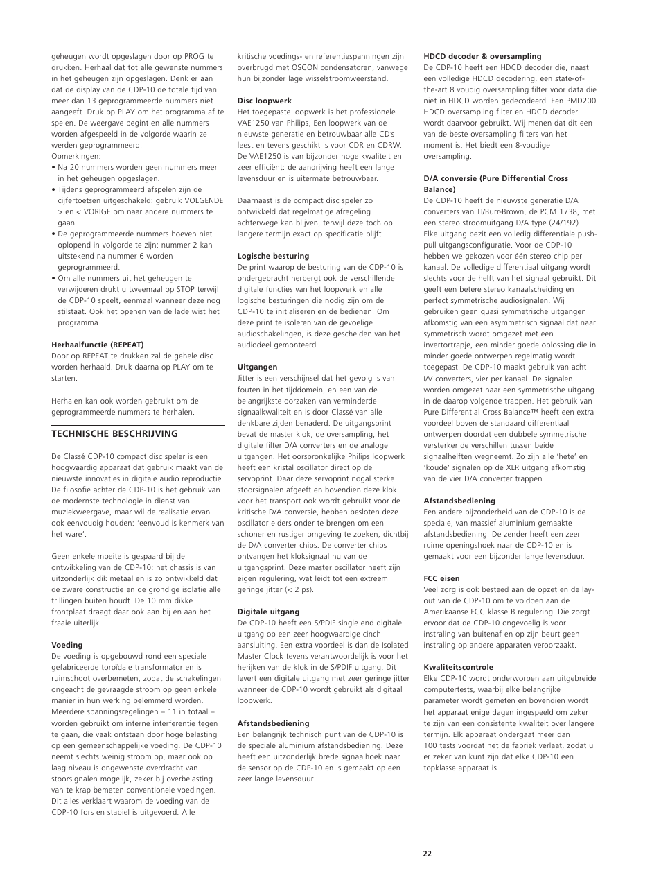 Classe Audio CDP-10 User Manual | Page 25 / 29