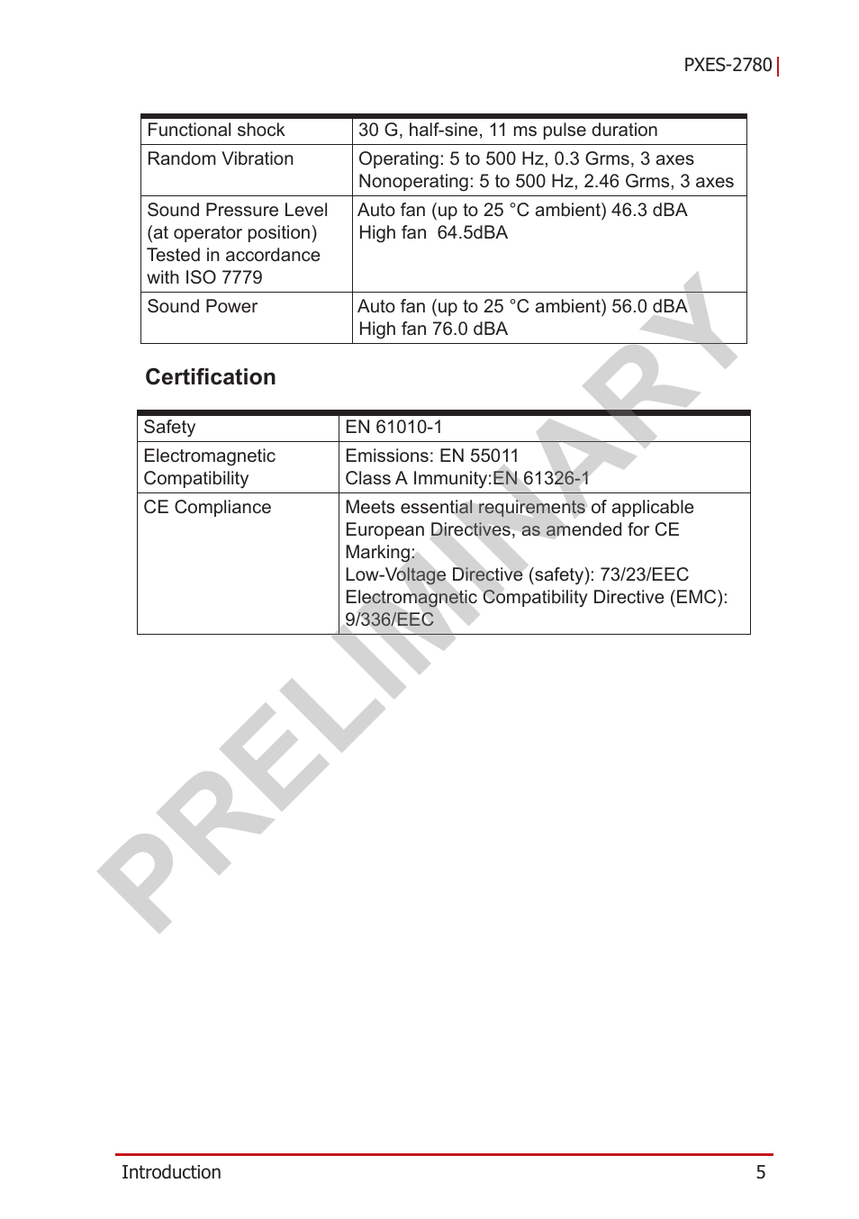 Certification, Preliminary | ADLINK PXES-2780 User Manual | Page 15 / 56