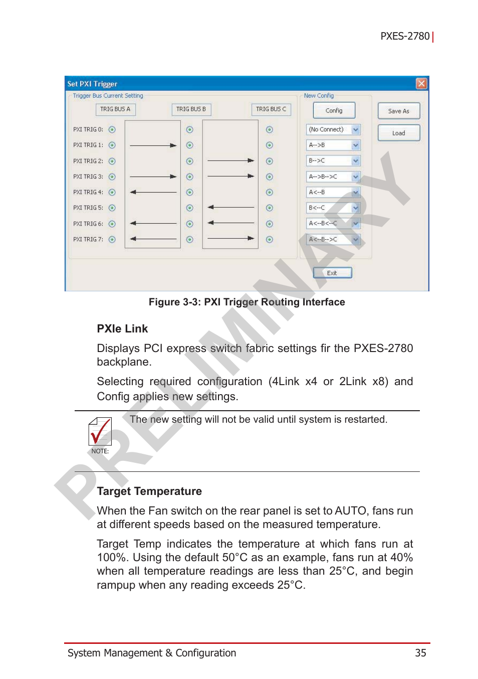 Figure 3-3, Pxi trigger routing interface, Preliminary | ADLINK PXES-2780 User Manual | Page 45 / 56