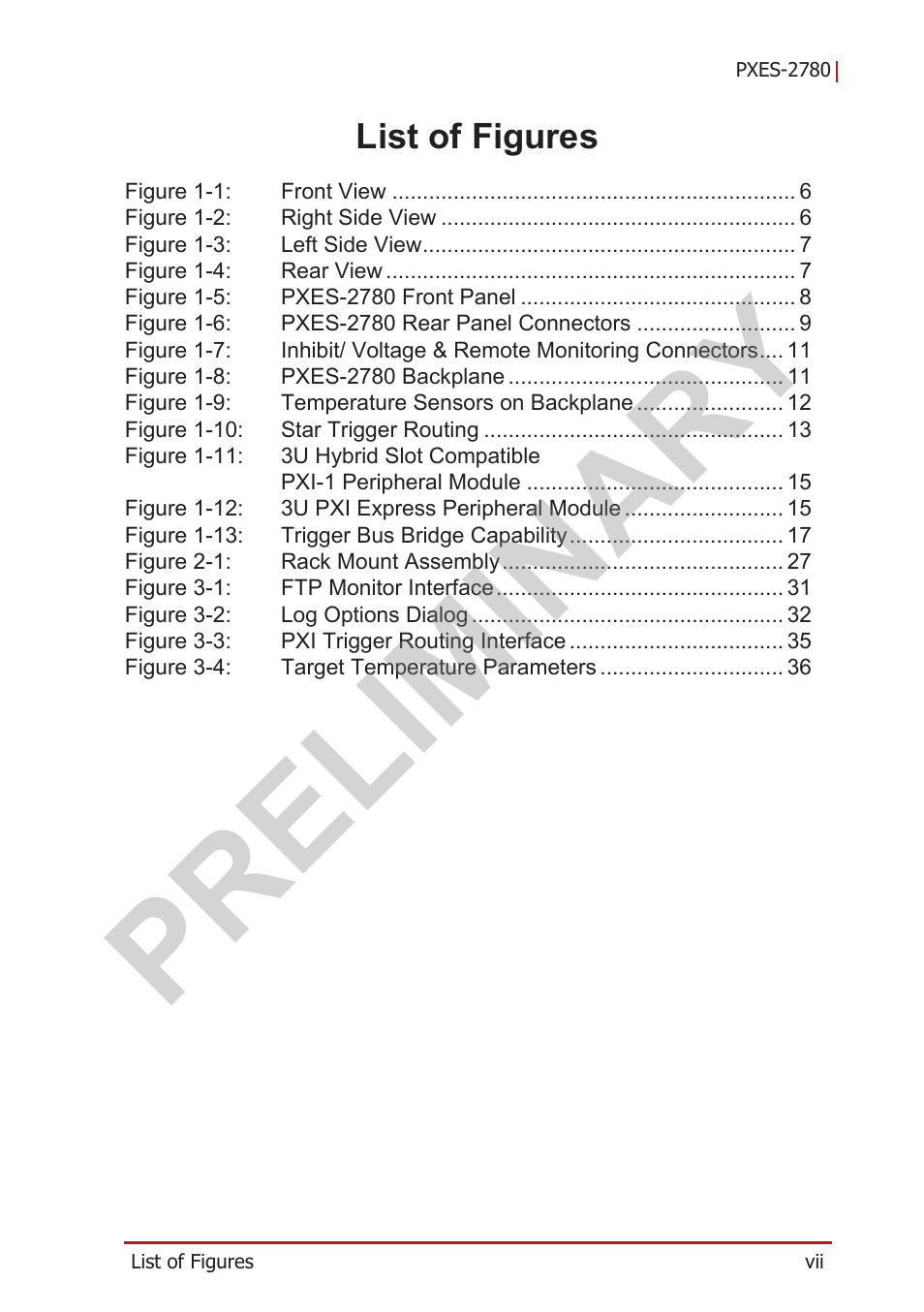 List of figures, Preliminary | ADLINK PXES-2780 User Manual | Page 7 / 56