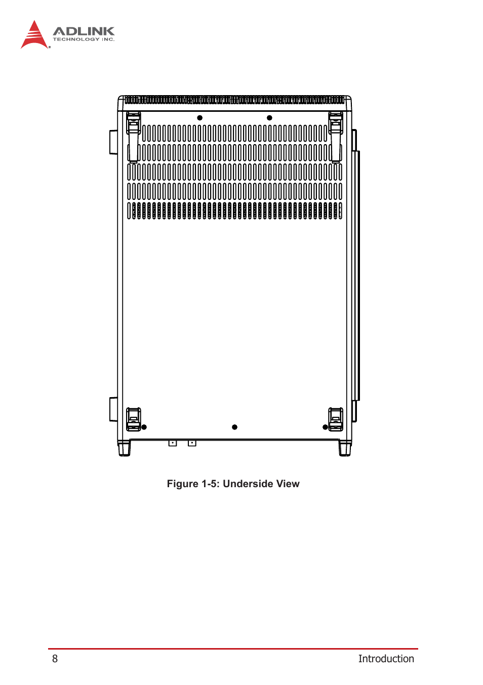 Figure 1-5, Underside view | ADLINK PXES-2590 User Manual | Page 18 / 90