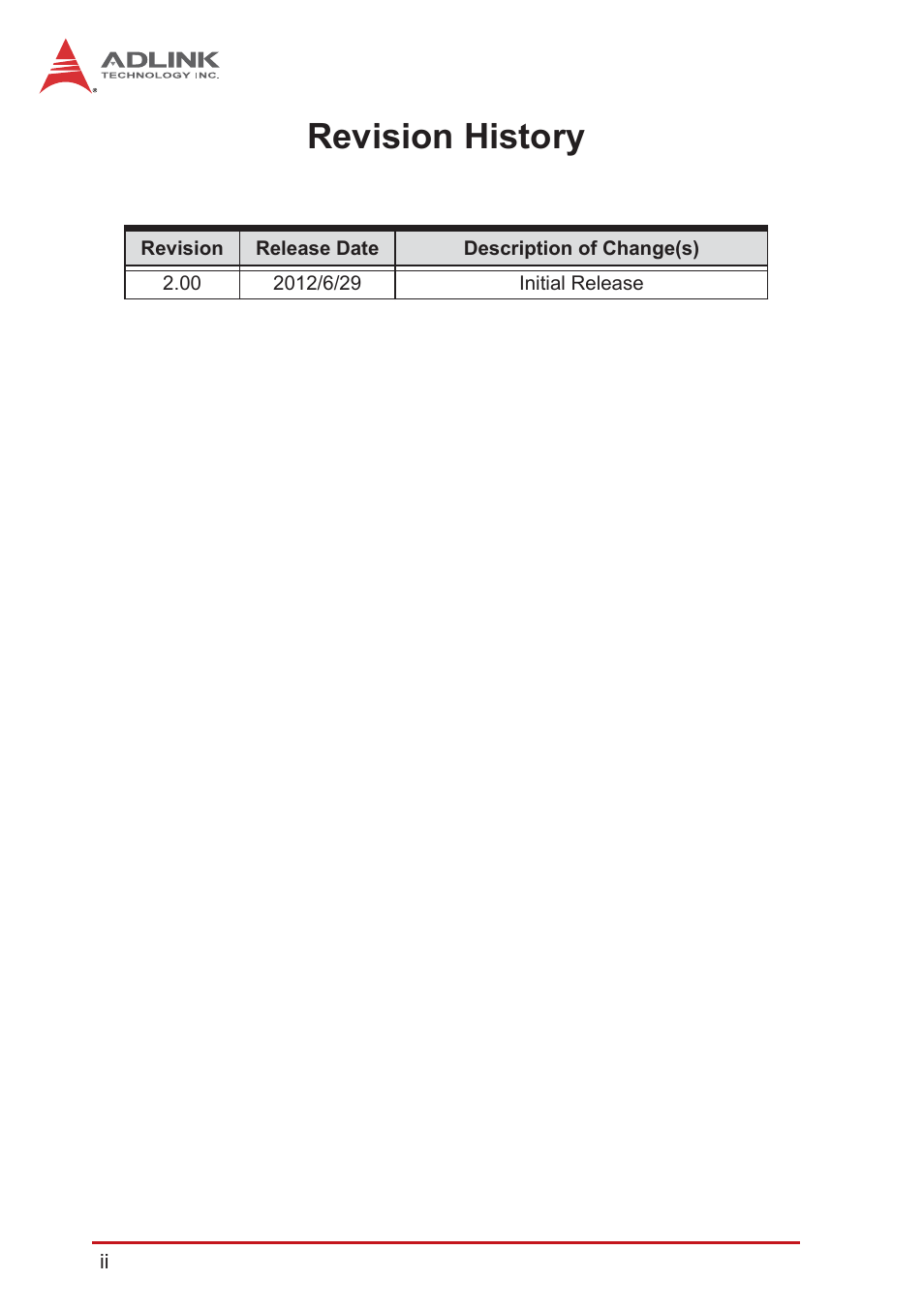 Revision history | ADLINK PXES-2590 User Manual | Page 2 / 90